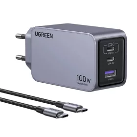   Ugreen Nexode Pro 100W hálózati töltő, GaN, USB + 2x USB-C (szürke)