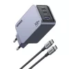 Ugreen Nexode Pro 100W hálózati töltő, GaN, USB + 2x USB-C (szürk-6941876228744 2 kép