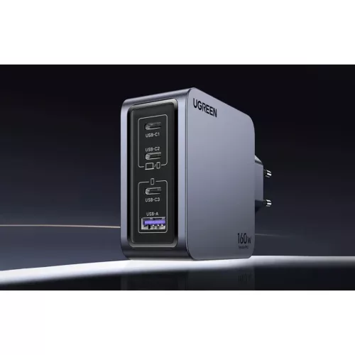 Ugreen Nexode Pro 160W fali töltő, GaN, USB + 3x USB-C (szürke)-6941876228775 3 kép