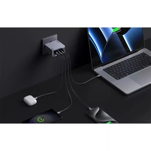 Ugreen Nexode Pro 160W fali töltő, GaN, USB + 3x USB-C (szürke)-6941876228775 4 kép