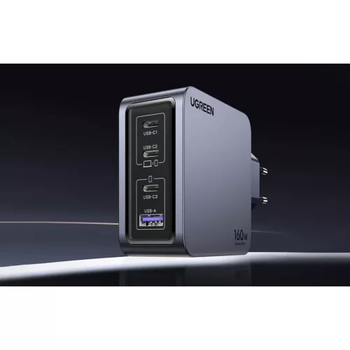 Ugreen Nexode Pro 160W fali töltő, GaN, USB + 3x USB-C (szürke)-6941876228775 5 kép