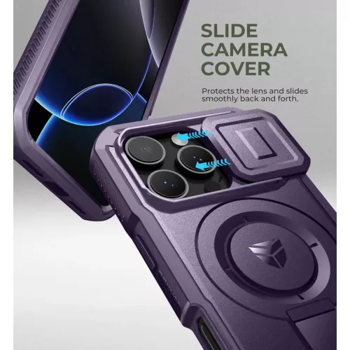 iPhone 16 Pro Dexnor Magsafe 360 tok, kihajtható állvánnyal, lila �-6977140258735 4 kép