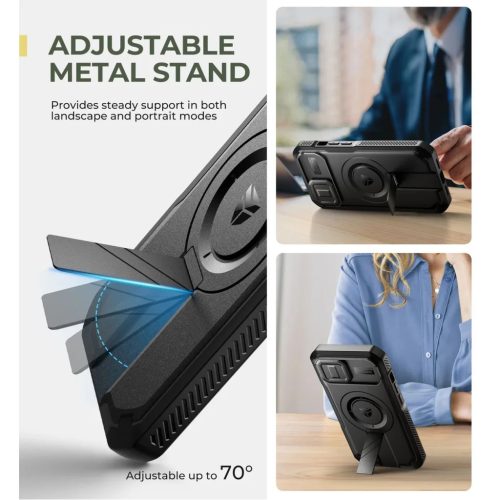 iPhone 15 Dexnor Magsafe 360 tok, kihajtható állvánnyal, fekete üt-6977140258469 5 kép