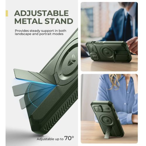 iPhone 15 Dexnor Magsafe 360 tok, kihajtható állvánnyal, zöld üt�-6977140258490 3 kép