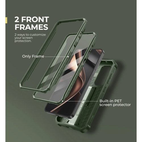 Samsung Galaxy S25 Dexnor 360 tok kihajtható állvánnyal, zöld üt�-6977140257349 2 kép