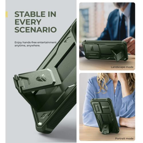 Samsung Galaxy S25 Dexnor 360 tok kihajtható állvánnyal, zöld üt�-6977140257349 4 kép