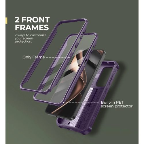 Samsung Galaxy S25 Dexnor tok kihajtható állvánnyal, lila 360 üté-6977140257318 3 kép