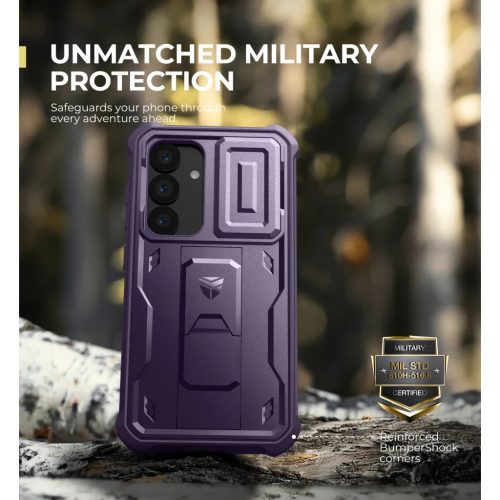 Samsung Galaxy S25 Dexnor tok kihajtható állvánnyal, lila 360 üté-6977140257318 5 kép