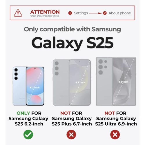 Samsung Galaxy S25 Dexnor tok kihajtható állvánnyal, lila 360 üté-6977140257318 7 kép