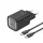 FONENG EU71 fali töltő PD 30W 1xUSB-C + 1xUSB QC3.0 + USB-C - USB-C kábel Fekete