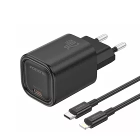   FONENG EU69 PD 20W fali töltő 1xUSB-C + USB-C - Lightning kábel Fekete