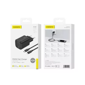 FONENG EU69 PD 20W fali töltő 1xUSB-C + USB-C - Lightning kábel Fek-6970462514428 2 kép