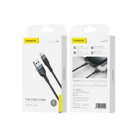 FONENG kábel X51 USB-C 3A 1M Fekete