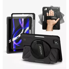   iPad Pro 11 2024 Dexnor 360 fokos forgó tok Apple Pencil tartóval fekete ütésálló