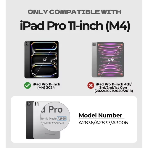 iPad Pro 11 2024 Dexnor 360 fokos forgó tok Apple Pencil tartóval fe-6977140256106 4 kép