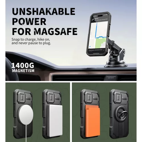 iPhone 17 Dexnor MagSafe ütésálló 360 tok kihajtható állvánnyal-6977140255338 3 kép