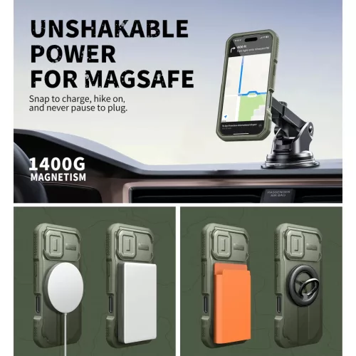 iPhone 17 Dexnor MagSafe ütésálló 360 tok kihajtható állvánnyal-6977140255352 7 kép