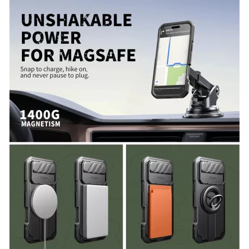iPhone 17 Air Dexnor MagSafe ütésálló 360 tok kihajtható állván-6977140255390 4 kép