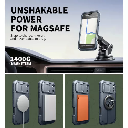 iPhone 17 Pro Max Dexnor MagSafe ütésálló 360 tok kihajtható áll-6977140255529 7 kép