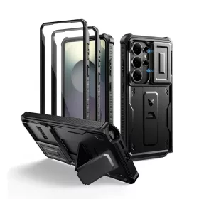   Samsung Galaxy S26 Ultra Dexnor tok kihajtható állvánnyal, fekete 360 ütésálló