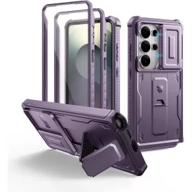   Samsung Galaxy S26 Ultra Dexnor 360 ütésálló tok kihajtható állvánnyal és kameravédővel lila