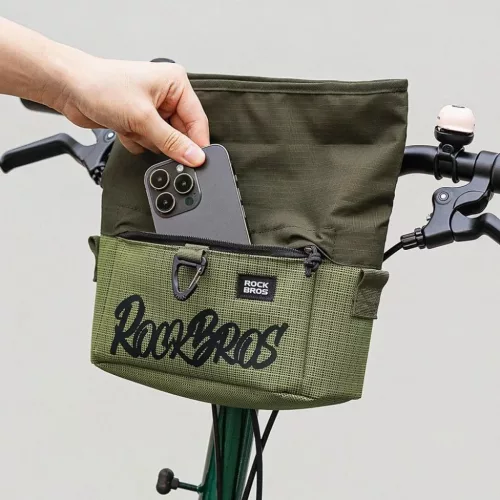 Rockbros W020 kerékpáros kormánytáska és válltáska – zöld-5907769391347 4 kép