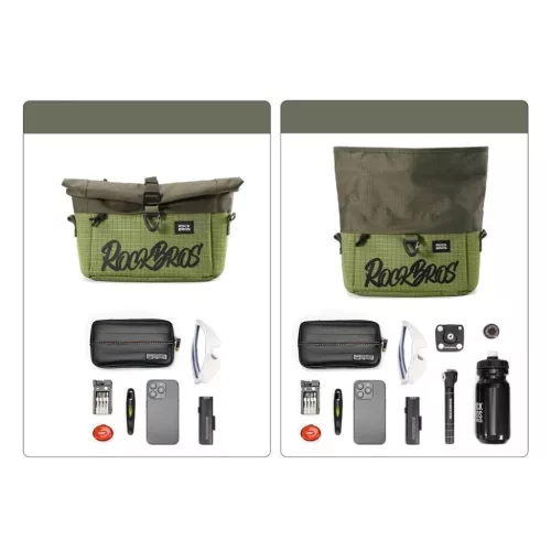 Rockbros W020 kerékpáros kormánytáska és válltáska – zöld-5907769391347 6 kép