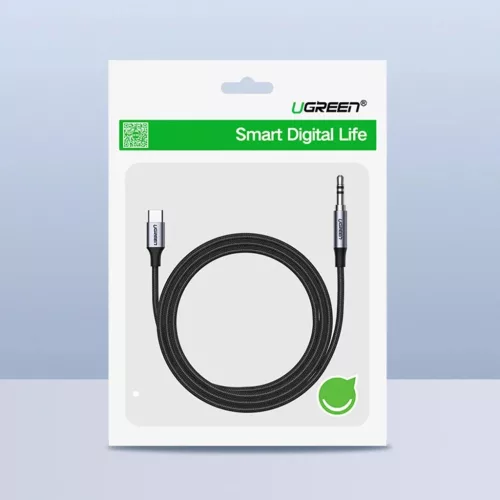 Ugreen kábel USB C - mini jack 3.5mm 1m szürke (AV143)-6957303836338 5 kép