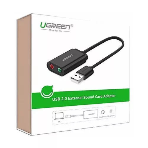 UGREEN 15 cm-es USB külső hangkártya (fekete)-6957303803149 3 kép