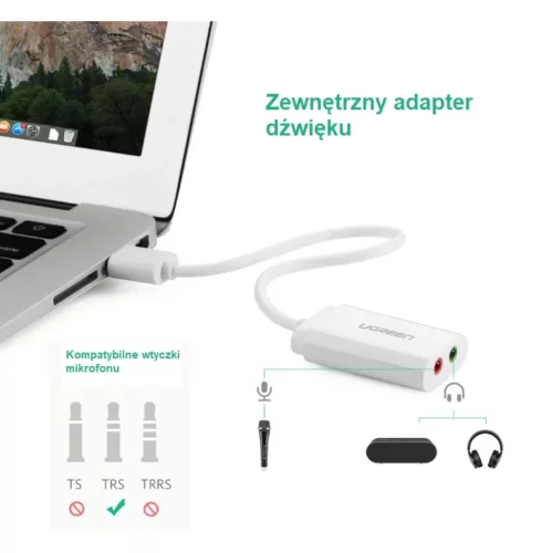 UGREEN 15 cm-es USB külső hangkártya (fekete)-6957303803149 4 kép