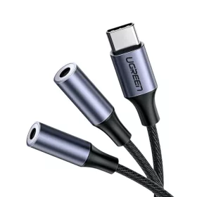   Ugreen USB Type-C 2x 3.5 mm mini jack elosztó/átalakító kábel 20 Cm szürke (30732)