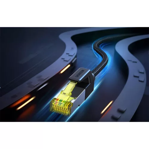 NW150 Cat 7 Ethernet kábel fonott, tiszta réz 10m fekete-6957303837915 5 kép
