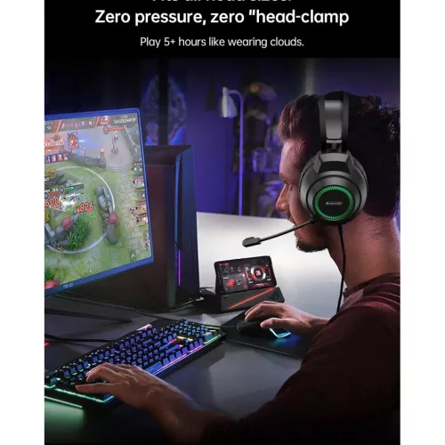 JELLICO vezetékes gamer fejhallgató mikrofonnal HD5 fekete-6974929208530 7 kép