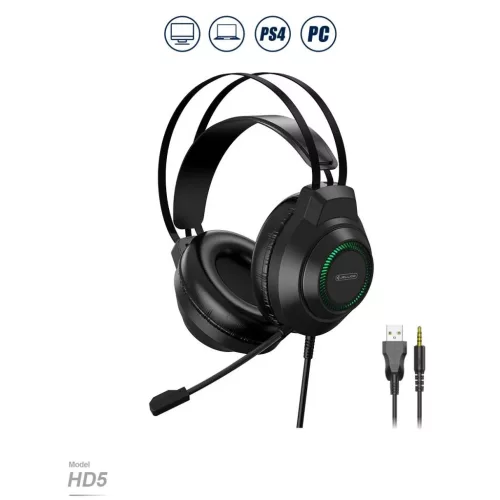 JELLICO vezetékes gamer fejhallgató mikrofonnal HD5 fekete-6974929208530 9 kép