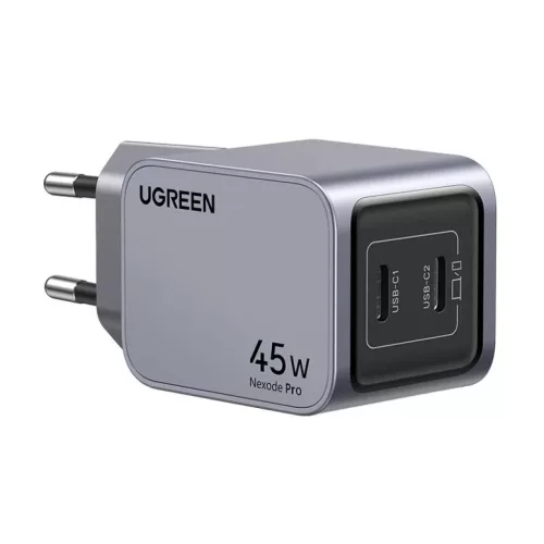 Ugreen Nexode Pro 45W hálózati töltő, 2x USB-C (szürke)-6941876230082 2 kép