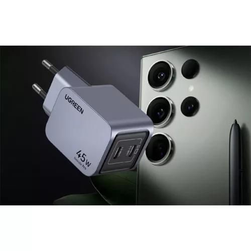 Ugreen Nexode Pro 45W hálózati töltő, 2x USB-C (szürke)-6941876230082 7 kép