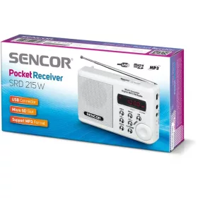 SENCOR SRD 215 W hordozható FM rádió MP3 lejátszóval, USB és mic-8590669117826 2 kép