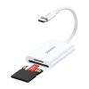 Ugreen 2-az-1-ben USB-C Kártyaolvasó CM265 (fehér)