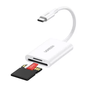 Ugreen 2-az-1-ben USB-C Kártyaolvasó CM265 (fehér)-6941876235063 1 kép