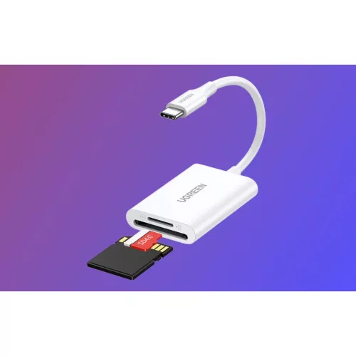 Ugreen 2-az-1-ben USB-C Kártyaolvasó CM265 (fehér)-6941876235063 7 kép