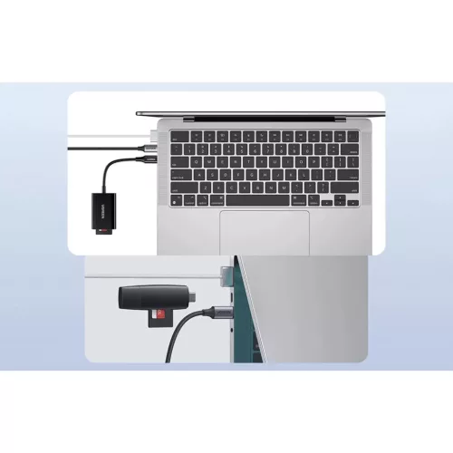 UGREEN CM265 2 az 1-ben USB-C kártyaolvasó (fekete)-6941876236220 7 kép