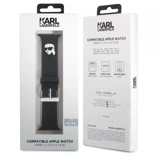 Karl Lagerfeld Karl Head NFT Watch Strap Apple Watch 42/44/45/49 Feket-3666339127381 4 kép