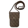 Guess PU 4G Fém Logós Feliratos Telefon Táska Barna-3666339127695 1 kép