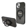 Guess IML Ring Stand Glitter MagSafe tok iPhone 15 Fekete