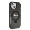 Guess IML Ring Stand Glitter MagSafe tok iPhone 15 Fekete-3666339156329 4 kép