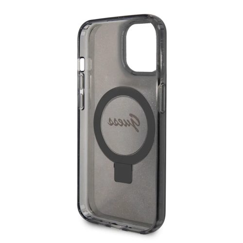 Guess IML Ring Stand Glitter MagSafe tok iPhone 15 Fekete-3666339156329 6 kép