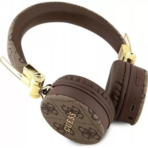 Guess PU Bőr 4G Fém Logós Vezeték Nélküli Fejhallgató Barna-3666339170257 2 kép