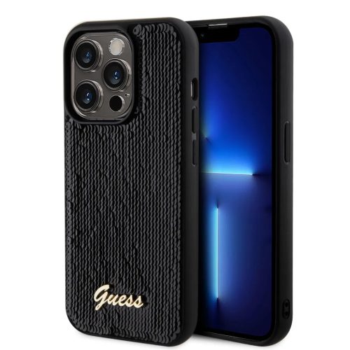Guess Sequin Script Logo tok iPhone 14 Pro-fekete-3666339172855 1 kép