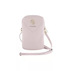 Guess PU Grained 4G Metal Logo Wallet Phone Bag Zipper Pink tok-3666339210632 2 kép