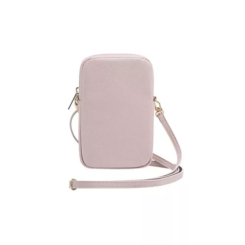 Guess PU Grained 4G Metal Logo Wallet Phone Bag Zipper Pink tok-3666339210632 4 kép